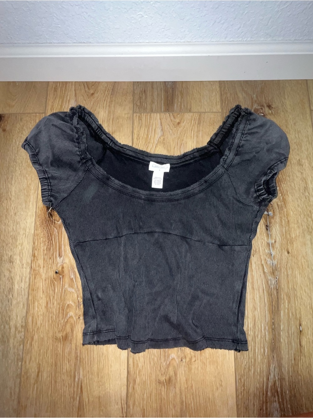 Full Tilt Charcoal Scoop Neck Crop Top